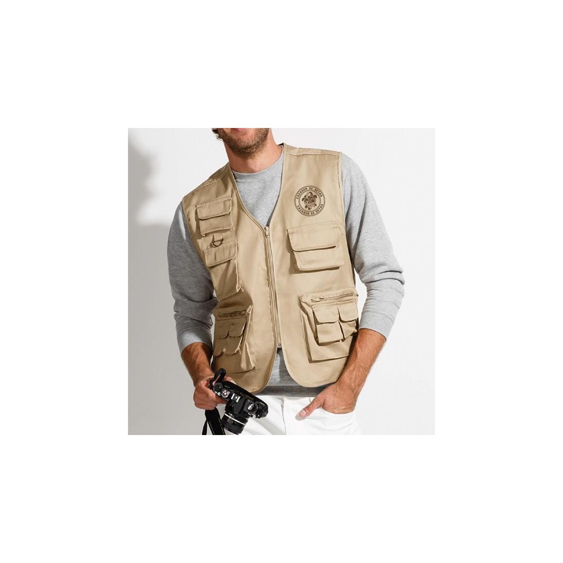 Black multi-pocket vest