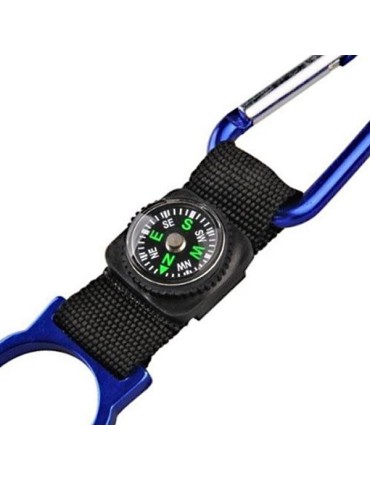 Carabiner bottle holder with compass