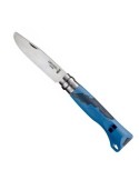Blue Opinel Outdoor Junior knife for kids with emergency whistle.