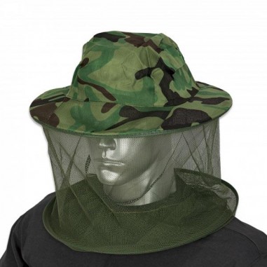 Camouflage mosquito net hat