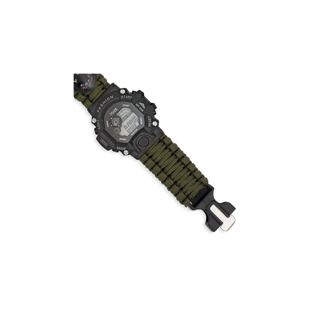 Reloj digital de supervivencia verde