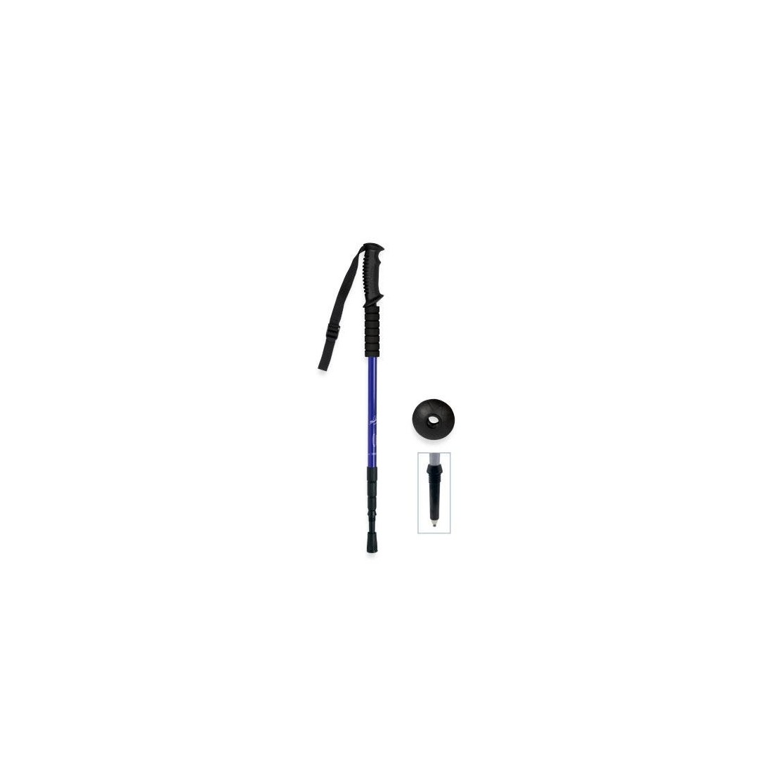 Baston trekking ALUMINIO plegable azul