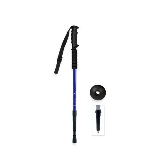 ALUMINIUM trekking poles 4 sections blue