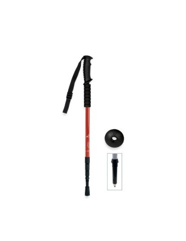 ALUMINIUM trekking pole 4 red sections 2
