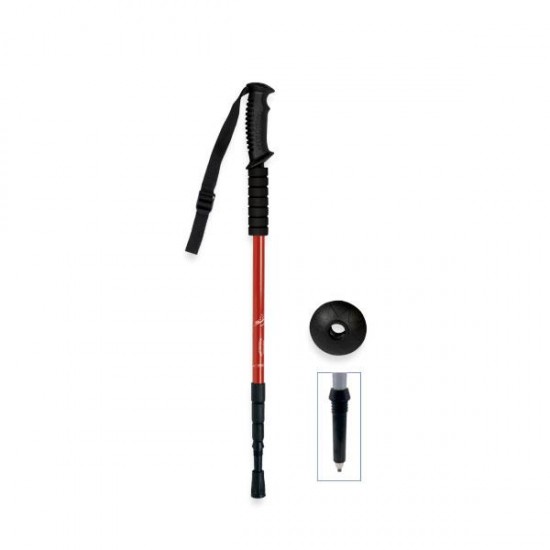 ALUMINIUM trekking pole 4 red sections