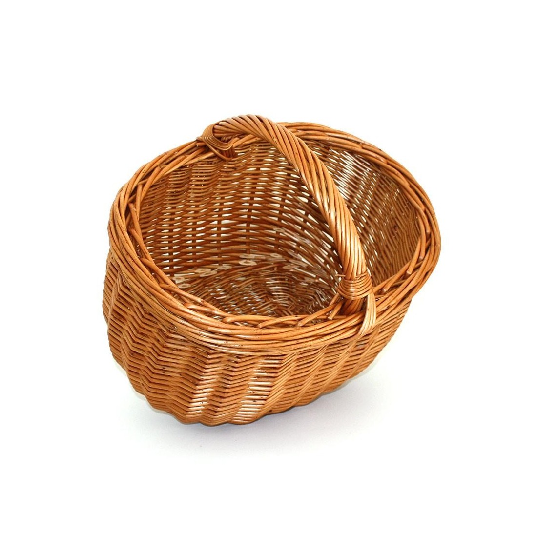 panier ovale en osier poignée basse 01