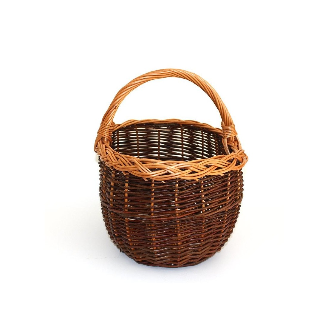 Cesta ovalada de mimbre verde