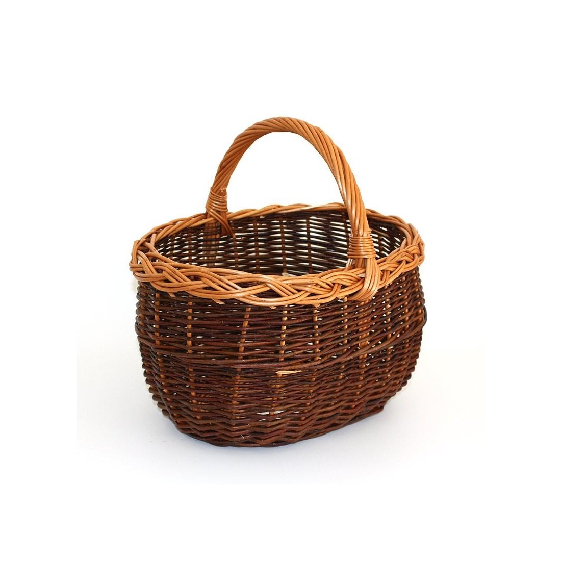 panier ovale en osier vert 01
