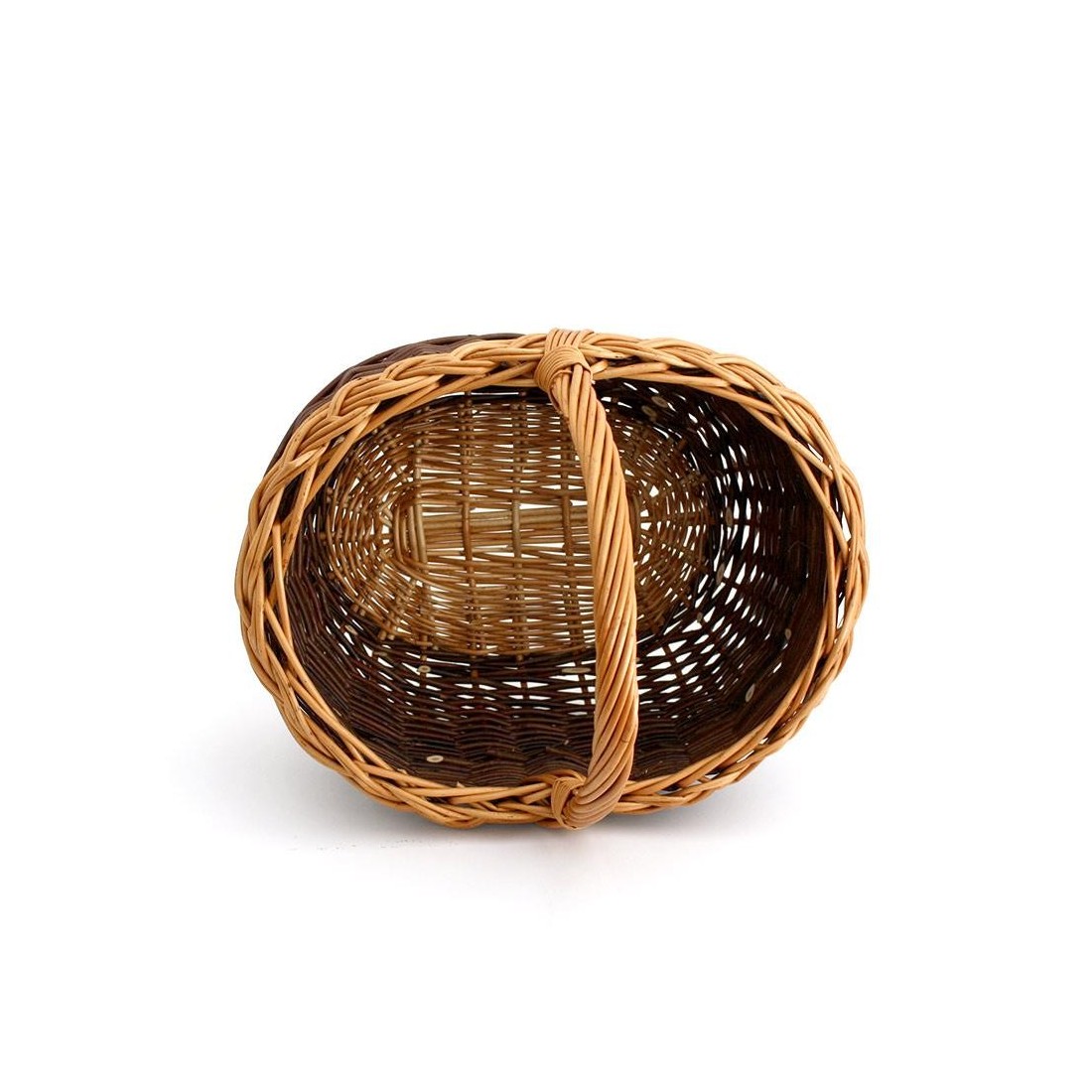 Cesta ovalada de mimbre verde