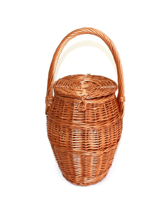 Caracolera pequeña de mimbre con tapa Caracolera pequeña de mimbre con tapa