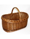 Cesta de mimbre artesanal Recolector Pro con asa reforzada y borde trenzado para recolección de setas.
