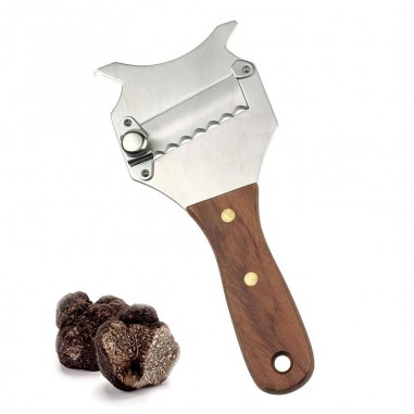 Truffle mandolin with serrated blade