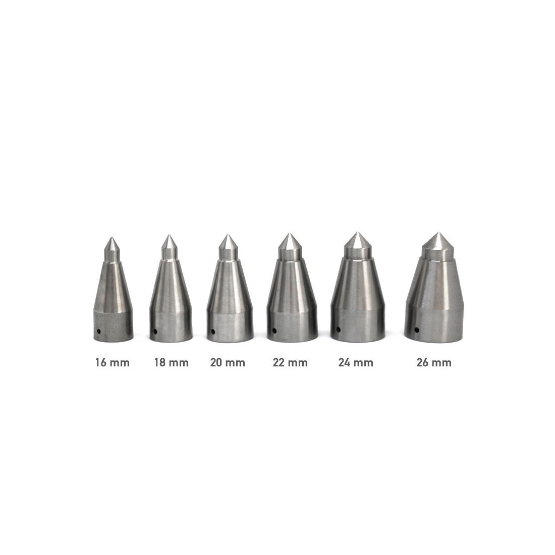 Punta acero inox para bastón de madera 14 mm