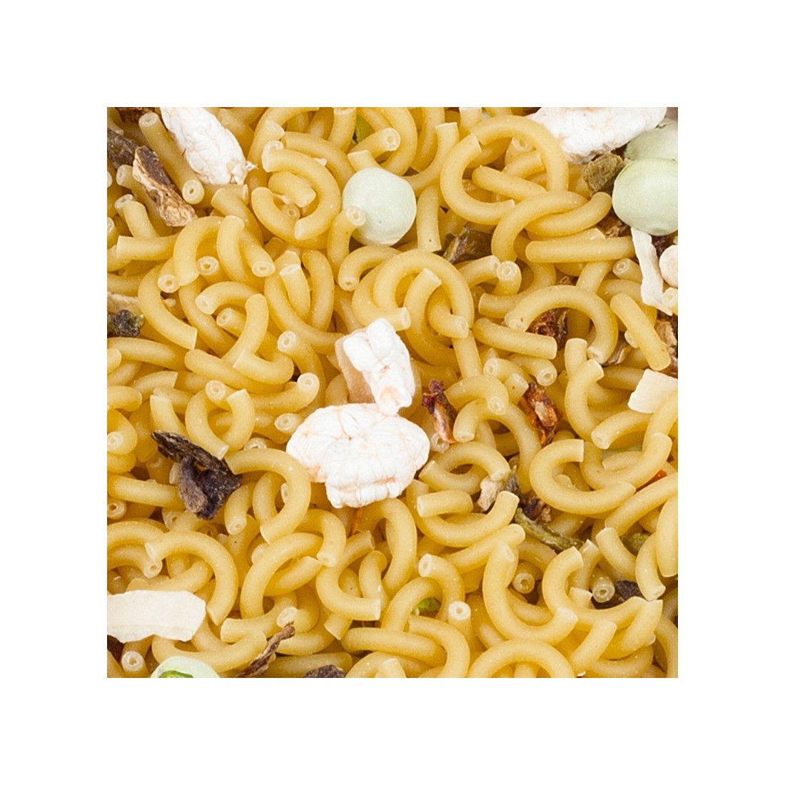 Fideuos a la cazuela con gambas y setas granel