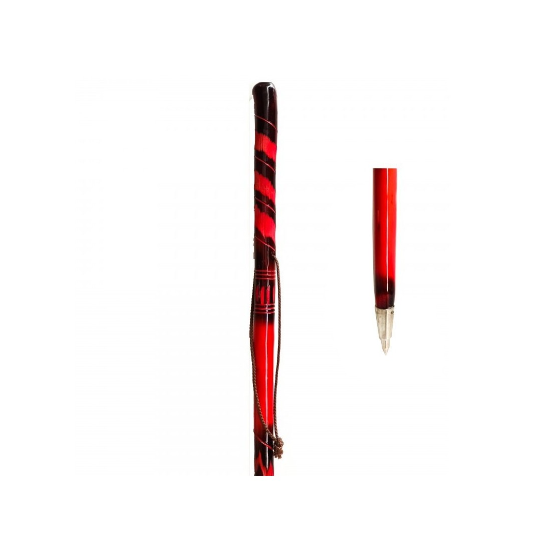 Handcrafted Red Wood Walking Stick - Elegant & Durable