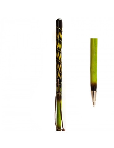 Perle en bois sculptée, de couleur verte 2