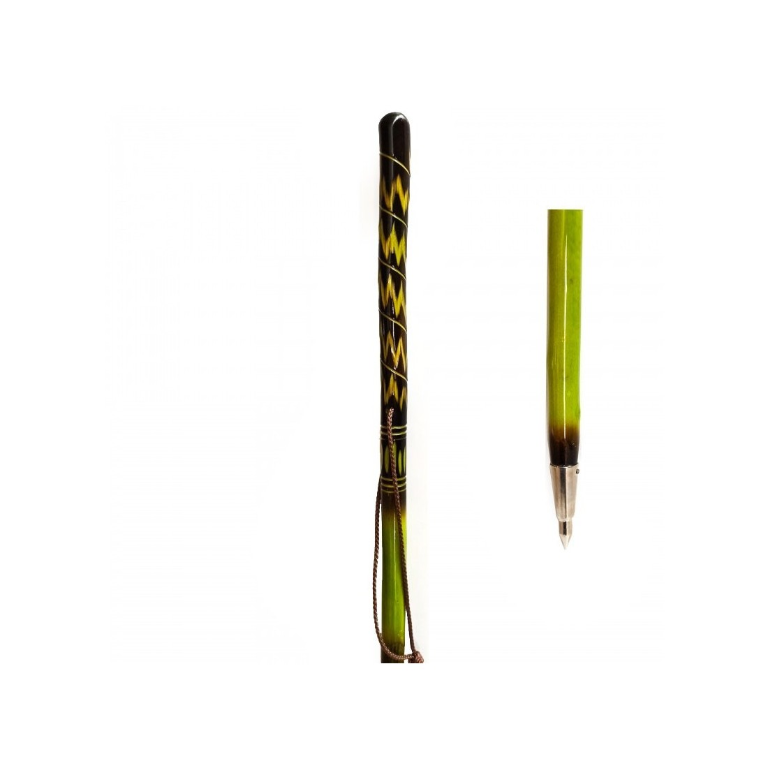 Perle en bois sculptée, de couleur verte