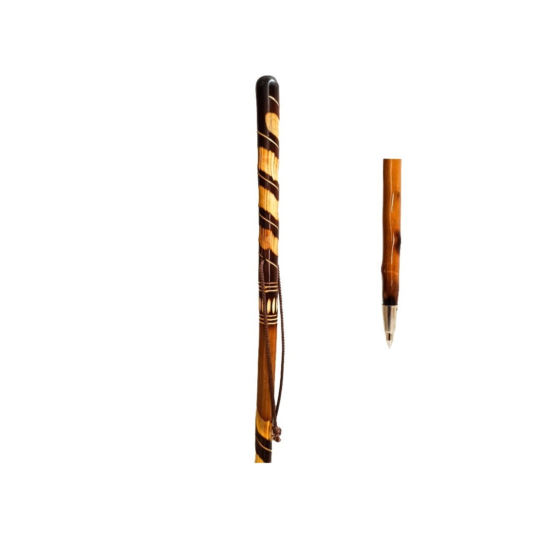 Walnut-coloured, carved wooden beading