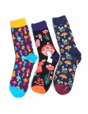 Pack x3 chaussettes imprimées champignon