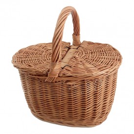 Wicker basket with lids