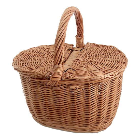 Wicker basket with lids