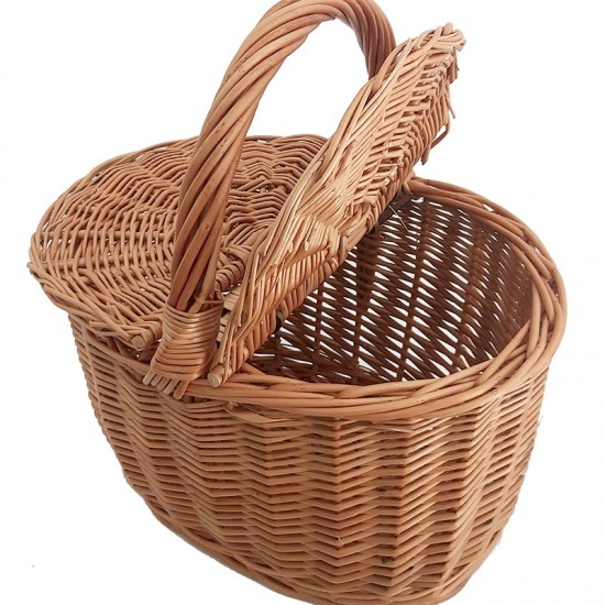 Wicker basket with lids