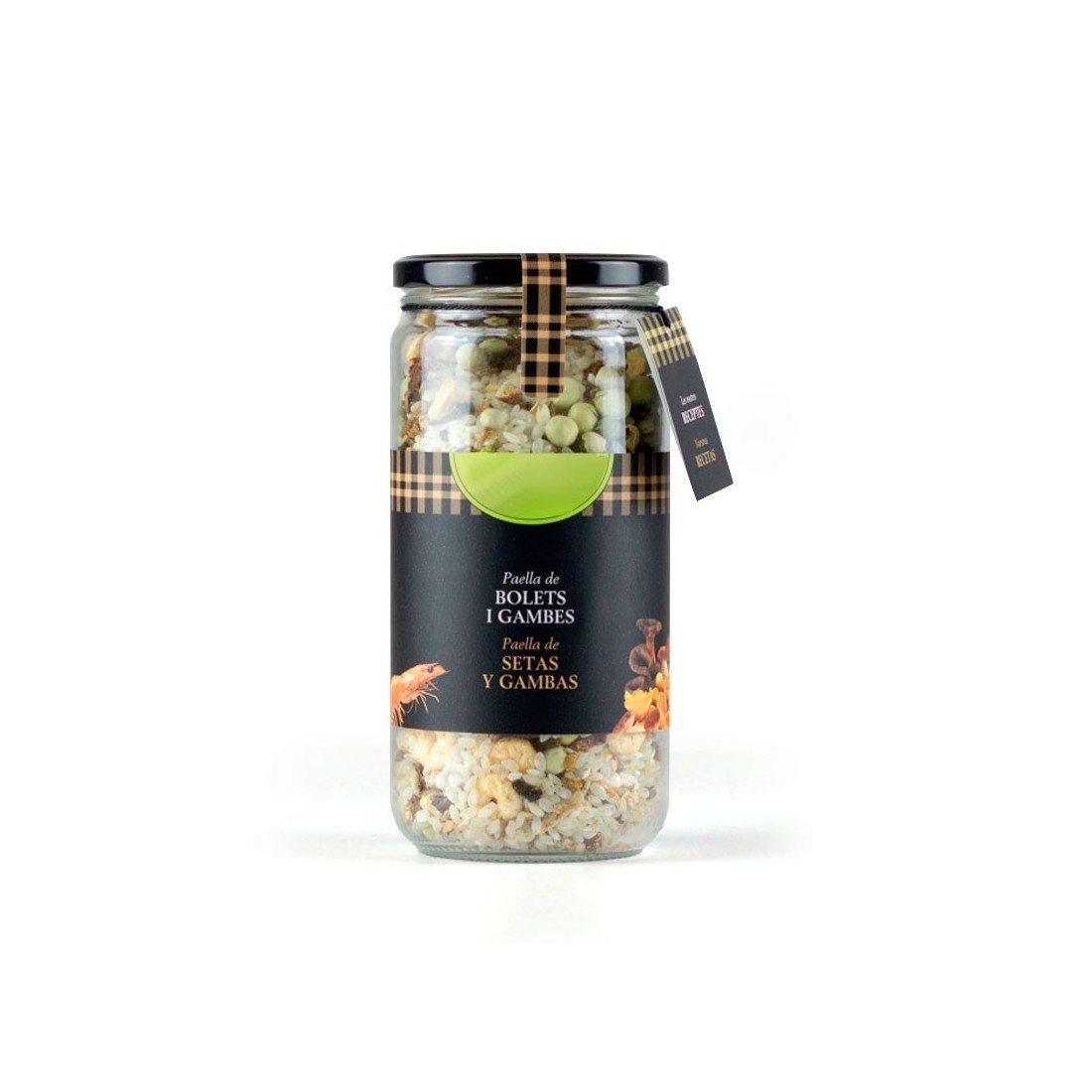 Paella aux champignons et aux crevettes