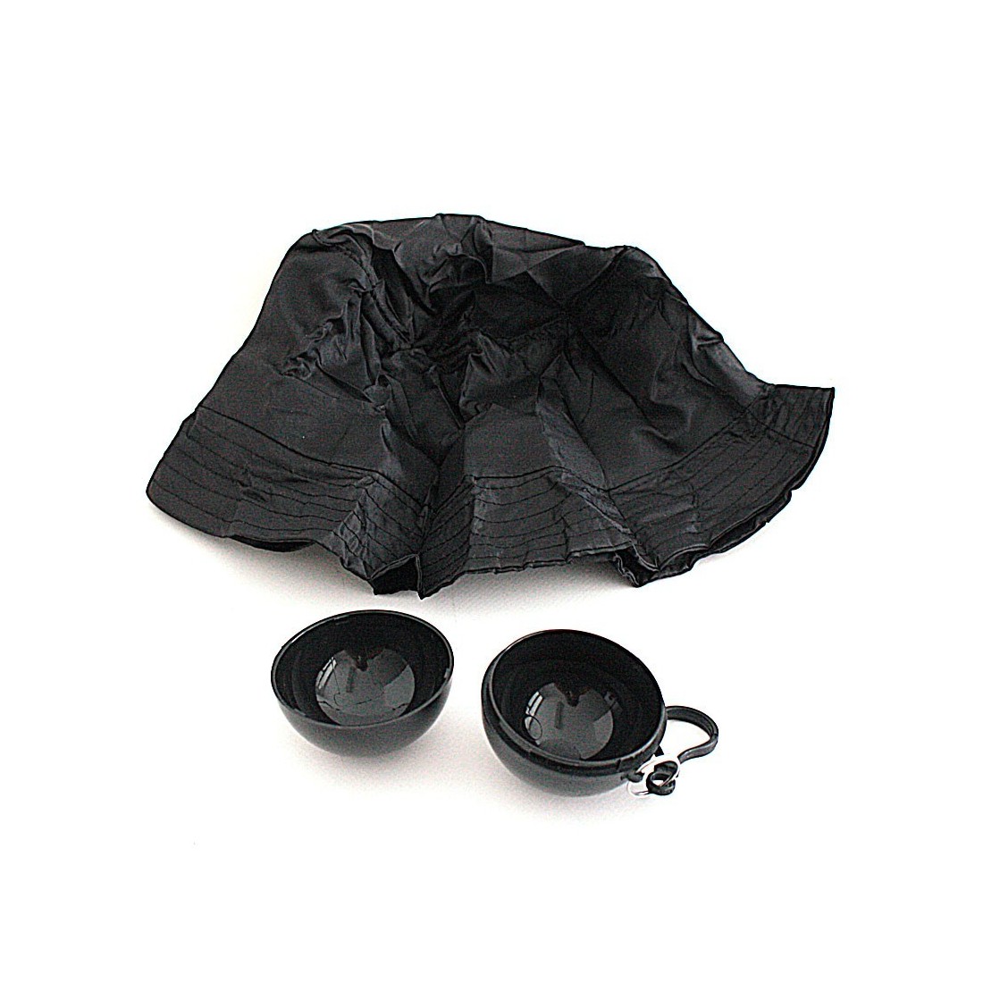 gorro impermeable con mosquetón