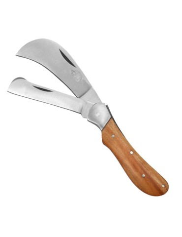 Teak-Taschenmesser mit Doppelklinge – Eleganz & Funktion