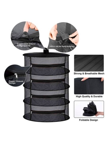 6-Tray Mesh Drying Rack with Zipper Closure