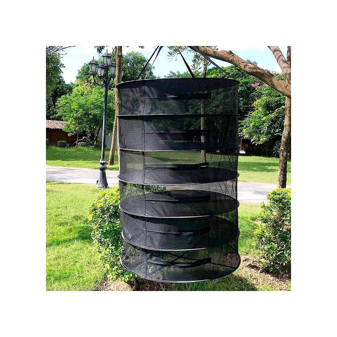 6-Tray Mesh Drying Rack with Zipper Closure