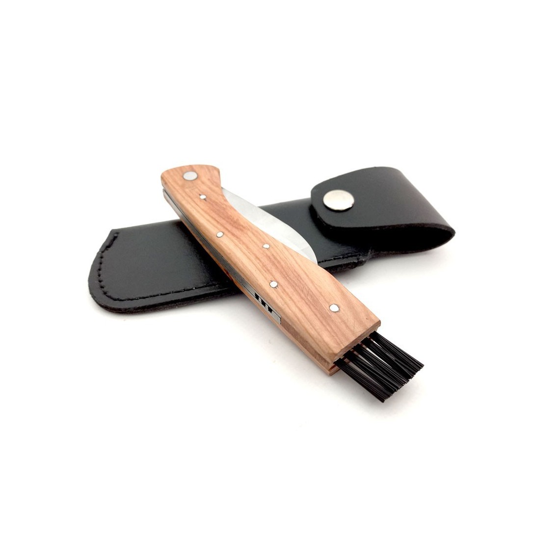 Razora Funghi Teak con Spazzolino e Custodia Pelle