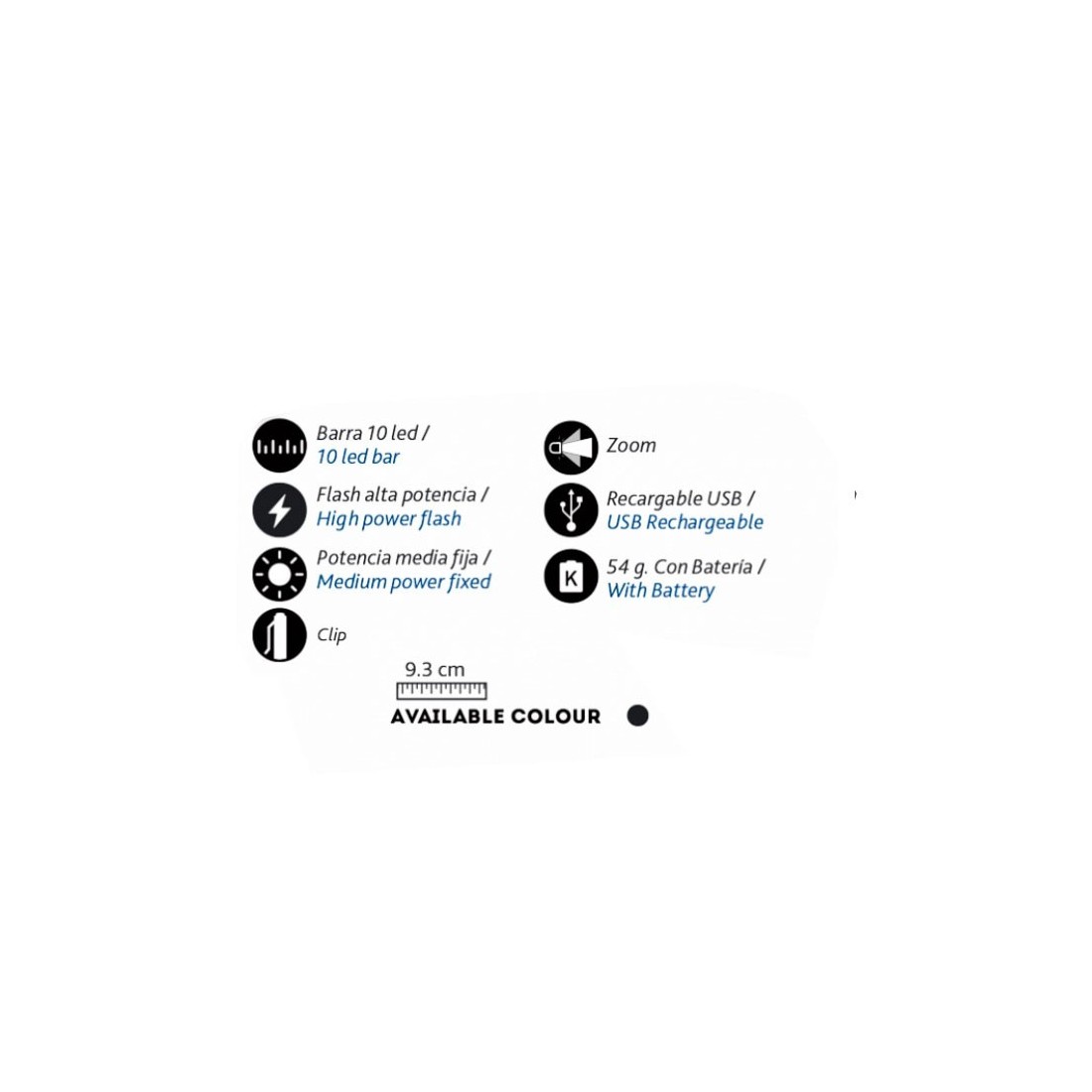 Rechargeable Flashlight with Clip and USB Charging