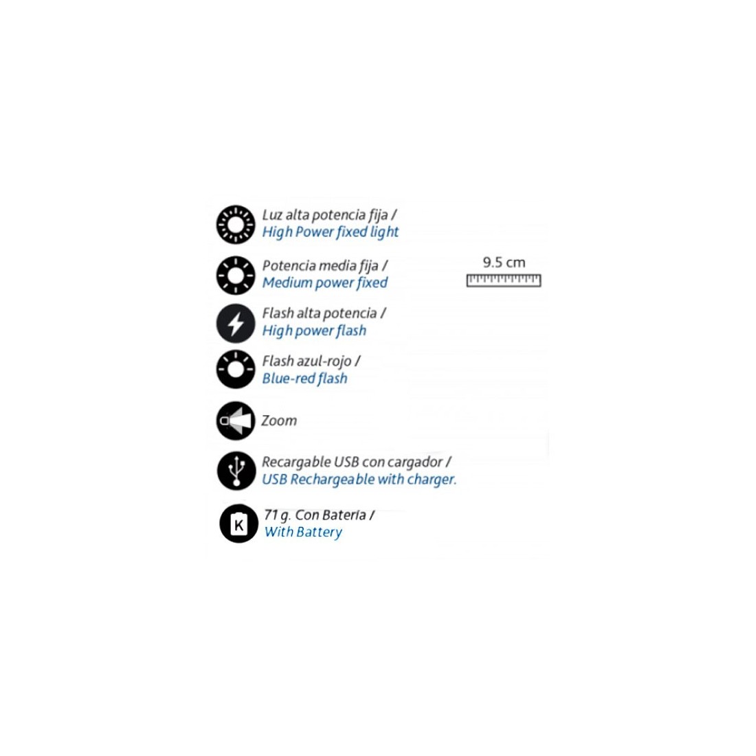 180 Lumen USB-Taschenlampe mit Magnet & Etui