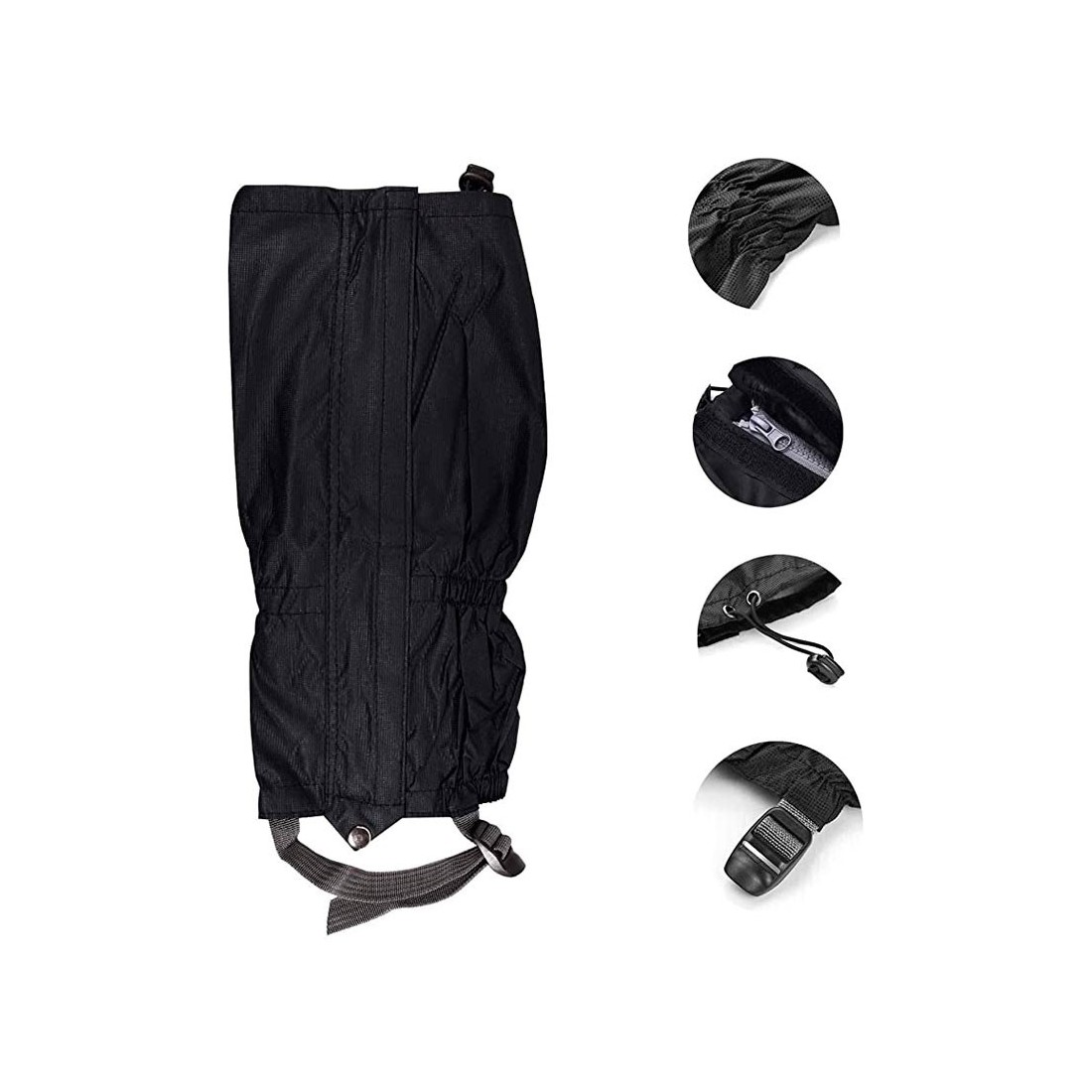 Black Polyester Leggings - Wind & Water Resistant Gaiters