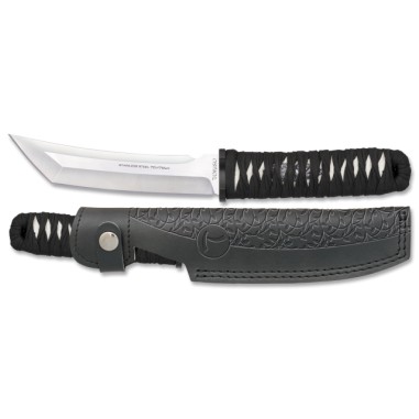 tOKISU knife with leather sheath. 15 cm
