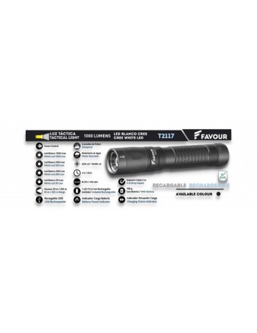 Linterna FAVOUR. 1000LM
