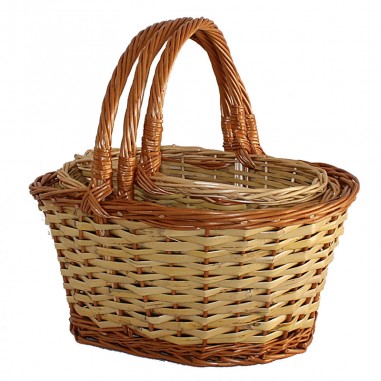 SET OF 3 GYPSY BASKETS WICKER CANE