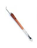 Coltello da tartufo lungo doppio da 50cm con pala e unghia pieghevoli, lama in acciaio nichelato e manico in faggio.