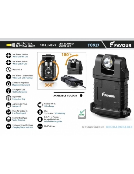 Torcia LED Magnetica 180LM Resistente all'Acqua Torcia LED Magnetica 180LM Resistente all'Acqua
