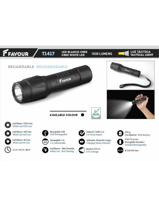 Rechargeable 1030LMS Flashlight - 1030 Lumens, 80hr Battery Rechargeable 1030LMS Flashlight - 1030 Lumens, 80hr Battery