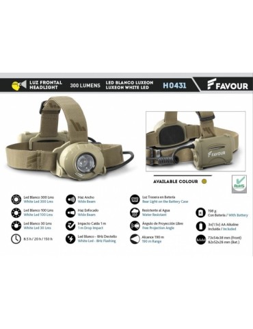 Frontal 300 lumens. Camo....
