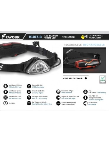 Frontal RECARG.120LM. Negro