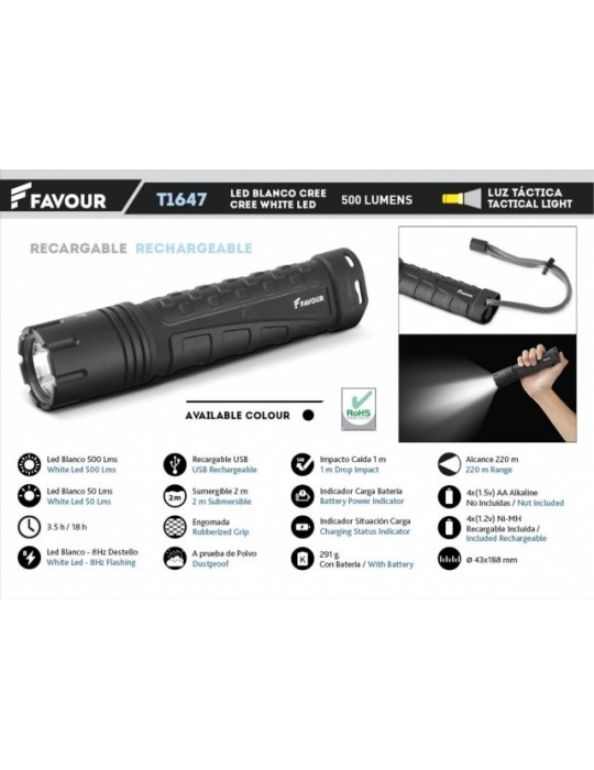Wasserdichte 500LM Taschenlampe – Zuverlässig & Vielseitig Wasserdichte 500LM Taschenlampe – Zuverlässig & Vielseitig