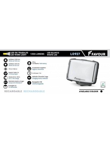 Lampada FAVOUR Ricaricabile 1350 Lumens - Potente e...