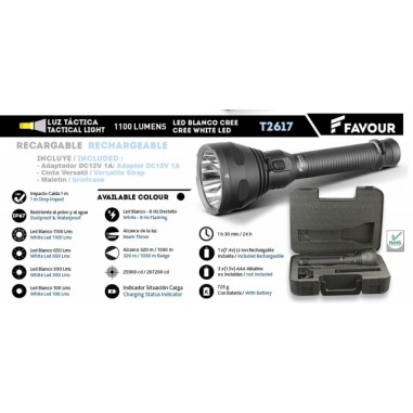 FAVOUR Rechargeable Flashlight 1000...