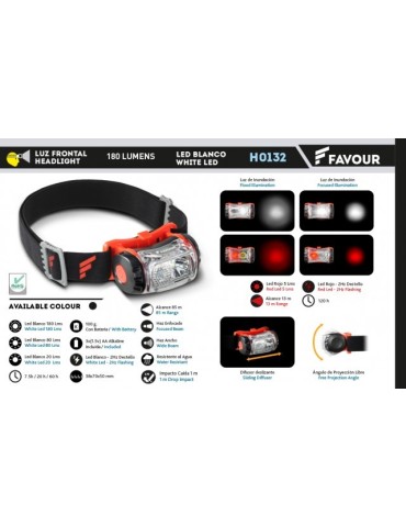 Linterna Frontal 180 Lúmenes FAVOUR 2