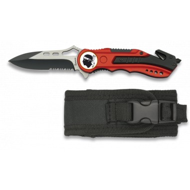 Albainox red penknife with saw. h: 6.5