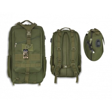 Tactical backpack Green Usb connector