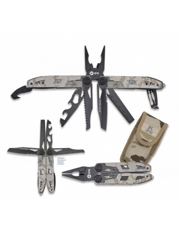 K25 Arid Camo Pliers - 17 Uses, Durable & Compact